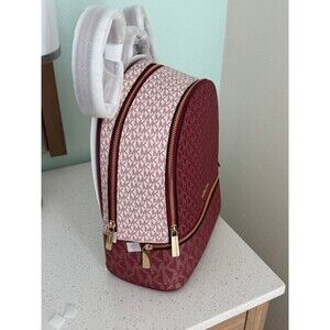 Michael Kors Rhea Medium Backpack Metallic Cherry